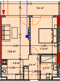 1-bedroom apartment, 50.8 m², 2 floor, Lagoon Resort in Batumi