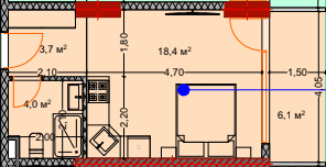 studio, 33.3 m², 4 floor in "Lagoon Resort"