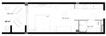 studio, 40 m², 4 floor, Salibauri Hills in Batumi