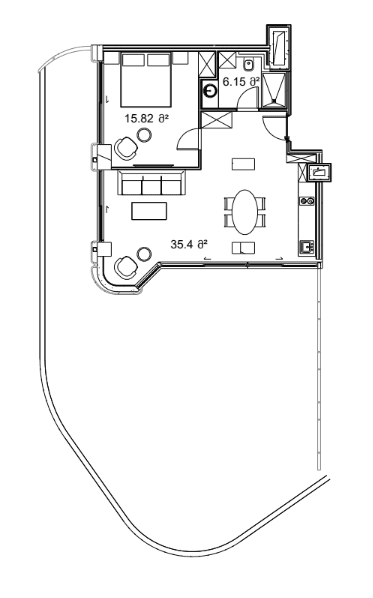 1-комнатная квартира, 160.24 м², 11 этаж в ЖК "Next Collection"