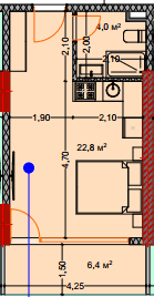 Студия, 34.3 м², 4 этаж в ЖК "Lagoon Resort"