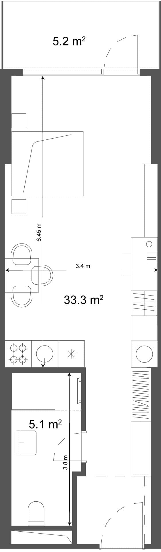 Студия, 38.5 м², 36 этаж в ЖК "Ramada Residences"