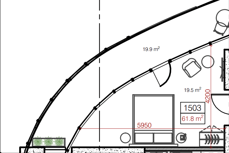 1-bedroom apartment, 62.1 m², 15 floor in "Oval"