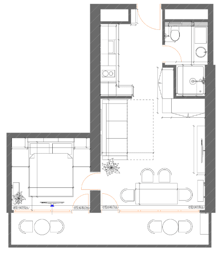 1-bedroom apartment, 45.94 m², 33 floor in "7th Heaven Residence"