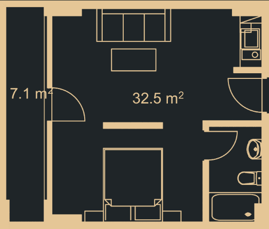 Студия, 39.2 м², 13 этаж в ЖК "Green Side Gonio"