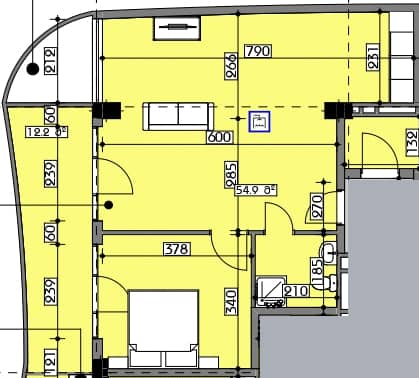 1-bedroom apartment, 70.8 m², 6 floor in "Swiss village"