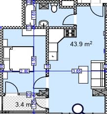 1-bedroom apartment, 47.3 m², 20 floor, Modern Ultra in Batumi