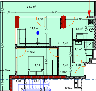 2-bedroom apartment, 68.7 m², 5 floor in "Lagoon Resort"