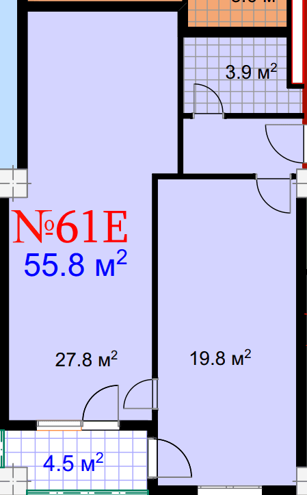 1-bedroom apartment, 60.3 m², 19 floor in "Mardi City Center"