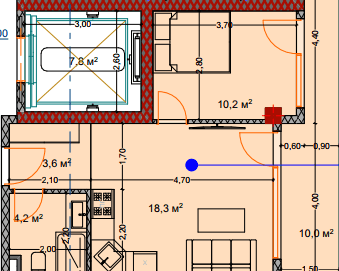 1-bedroom apartment, 48.1 m², 7 floor in "Lagoon Resort"
