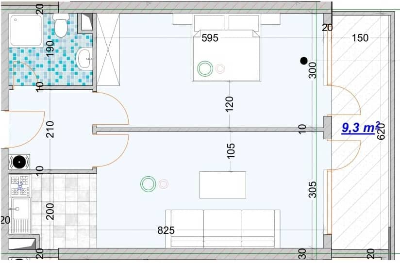 1-комнатная квартира, 59.8 м², 40 этаж в ЖК "Black Sea Tower"