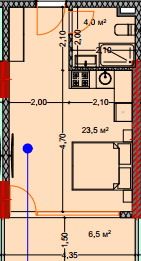 studio, 35.1 m², 5 floor, Lagoon Resort in Batumi