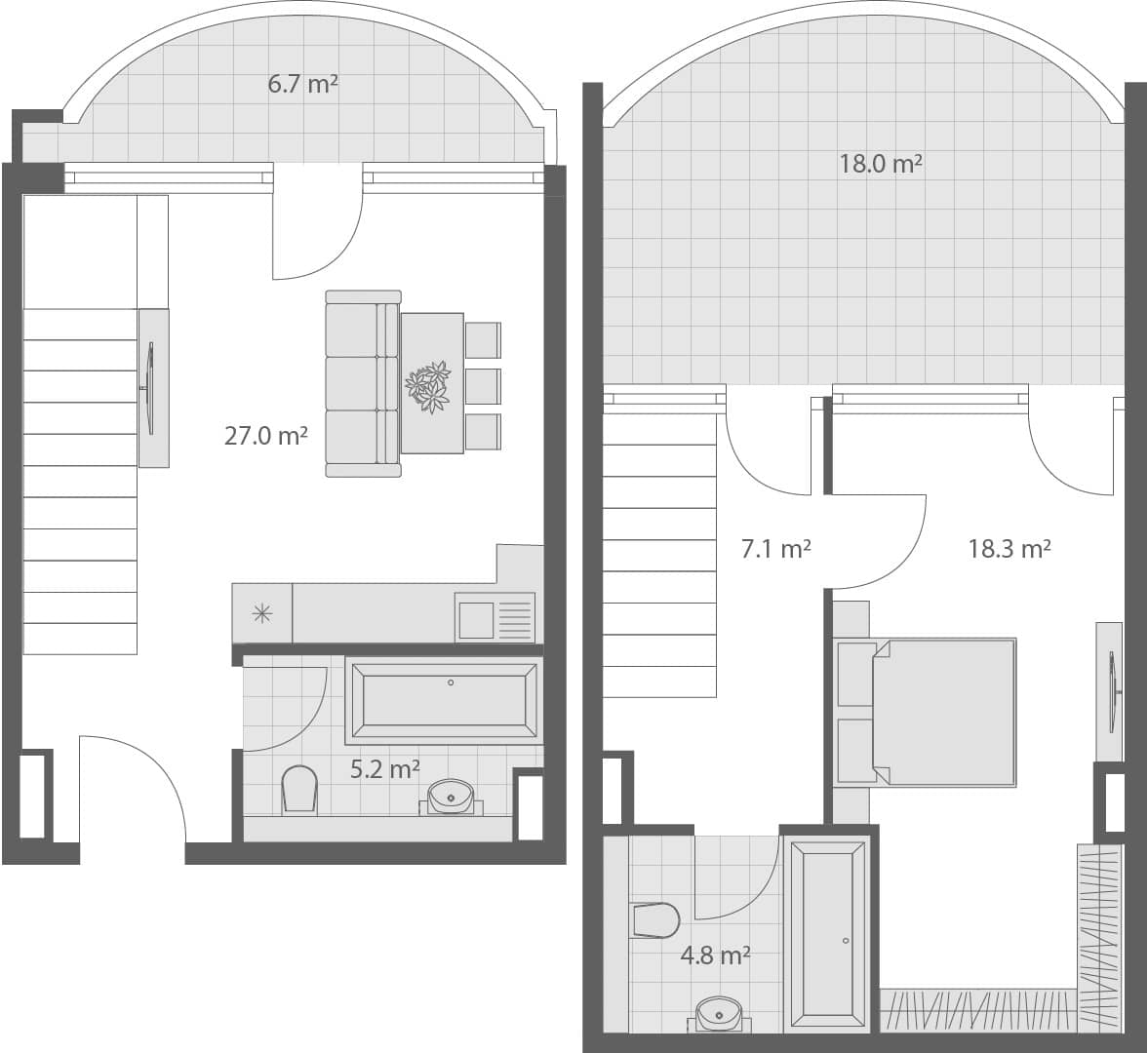 2-bedroom apartment, 87.1 m², 4 floor in "Wyndham Grand Family Club"
