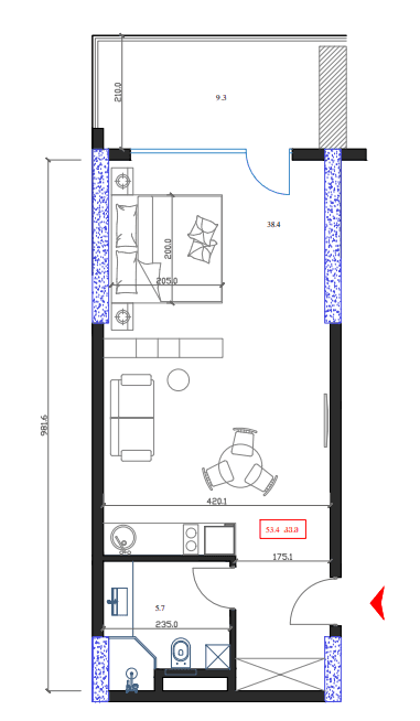 Студия, 53.4 м², 15 этаж в ЖК "Marina Club"