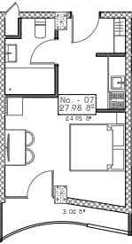 studio, 27.97 m², 5 floor, Mardi Hills in Batumi