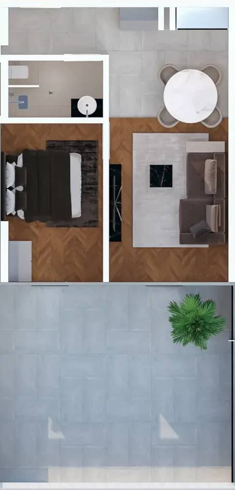 1-комнатная квартира, 53.3 м², 9 этаж в ЖК "Portline by Gumbati"