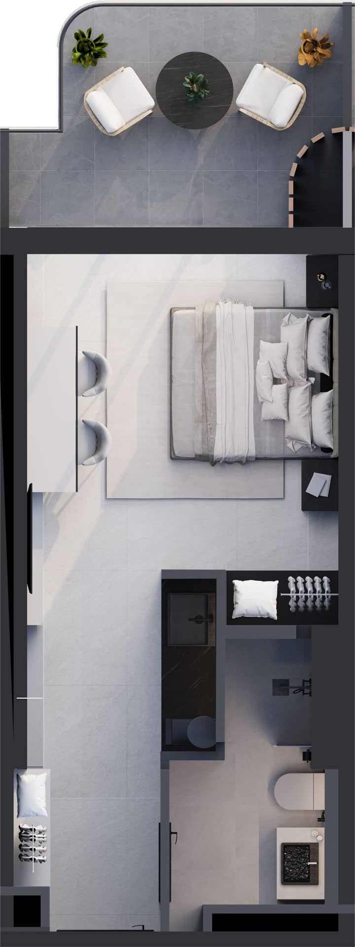 一居室公寓，37.2 m²，11 层，位于“Montemar”