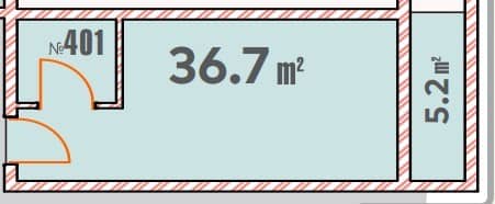 სტუდიო, 42.3 მ², 14 სართული, Ande Metropolis ბათუმში