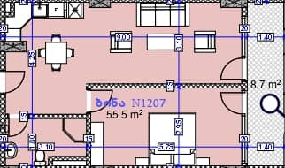 1-комнатная квартира, 64.2 м², 12 этаж в ЖК "Modern Ultra"
