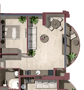 2-ოთახიანი ბინა, 55.3 მ², 18 სართული "Tekto Franco"-ში