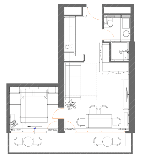 1-bedroom apartment, 45.94 m², 32 floor, 7th Heaven Residence in Batumi