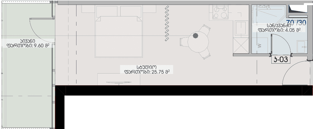 Студия, 39.4 м², 20 этаж в ЖК "Geuz Towers"