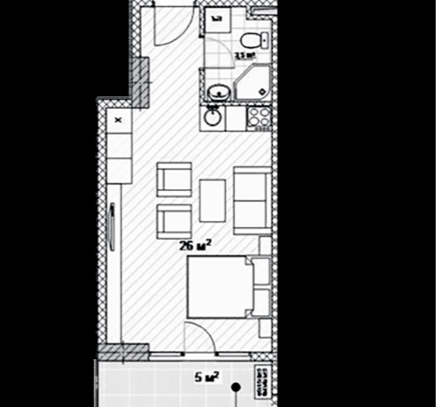 studio, 34.5 m², 20 floor in "Next Apartments"