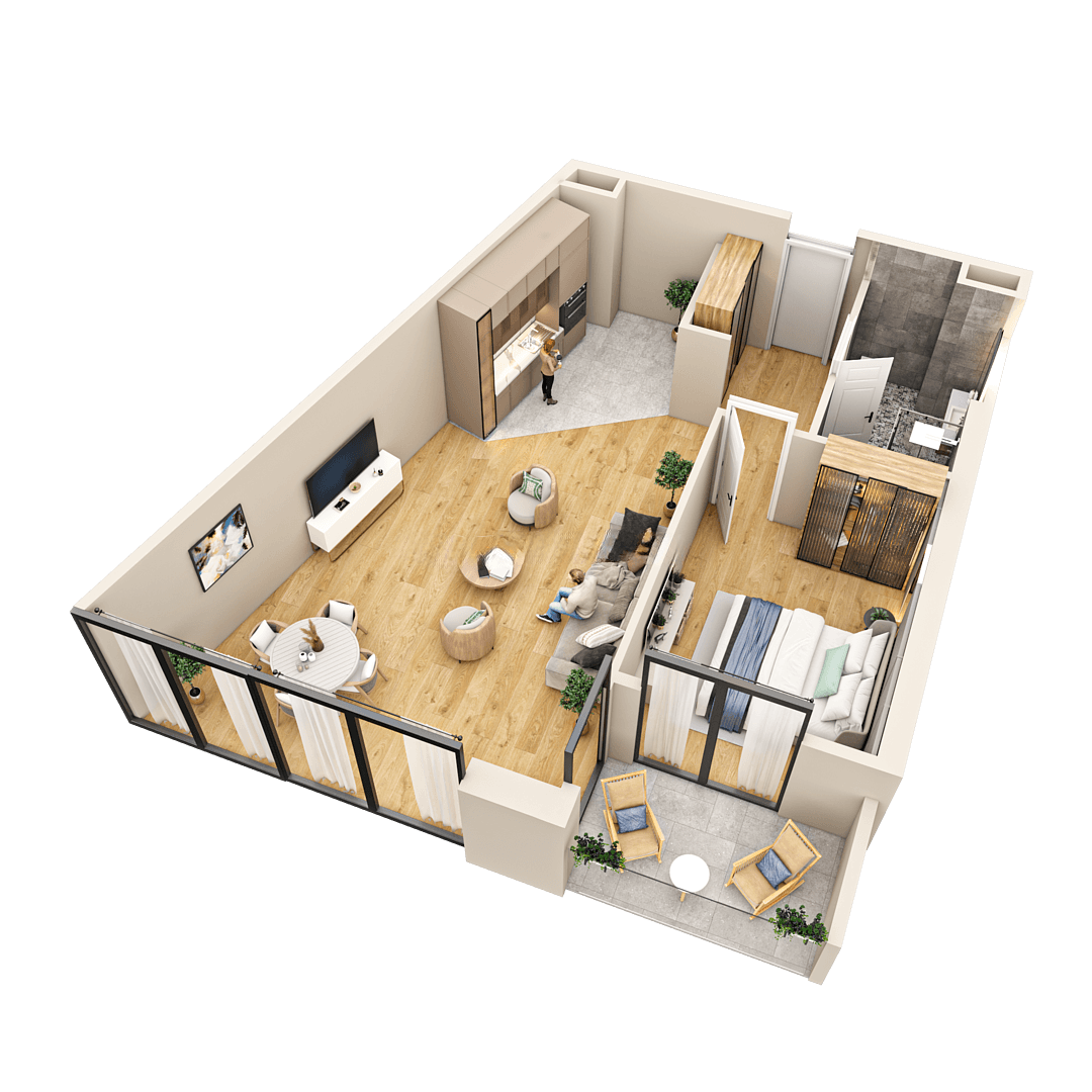 2-комнатная квартира, 55.9 м², 11 этаж в ЖК "Tekto Location"