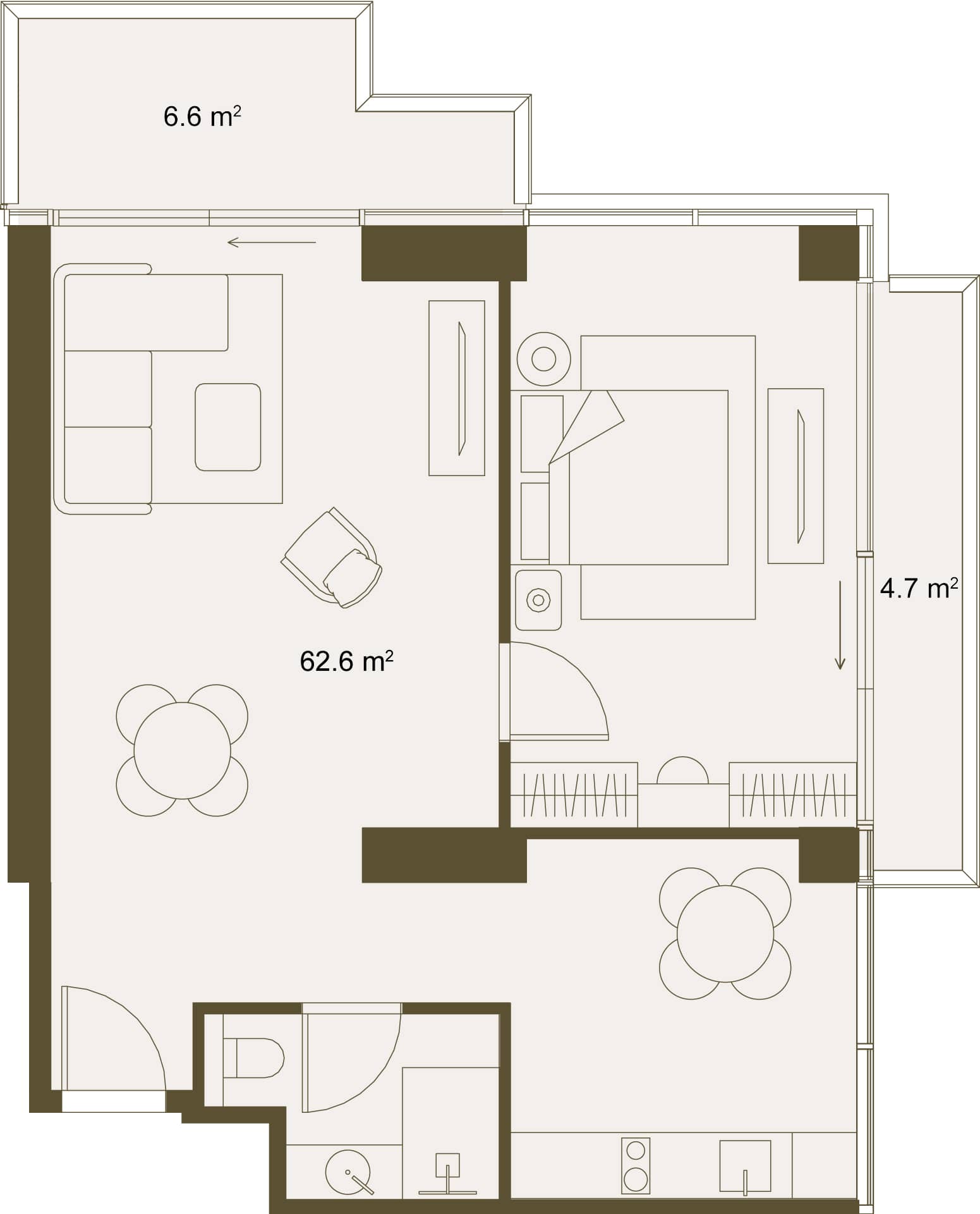 2-bedroom apartment, 76.2 m², Floor 10 in "NEXT GARDENS"