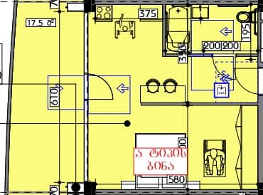 studio, 57.4 m², 8 floor in "Swiss village"