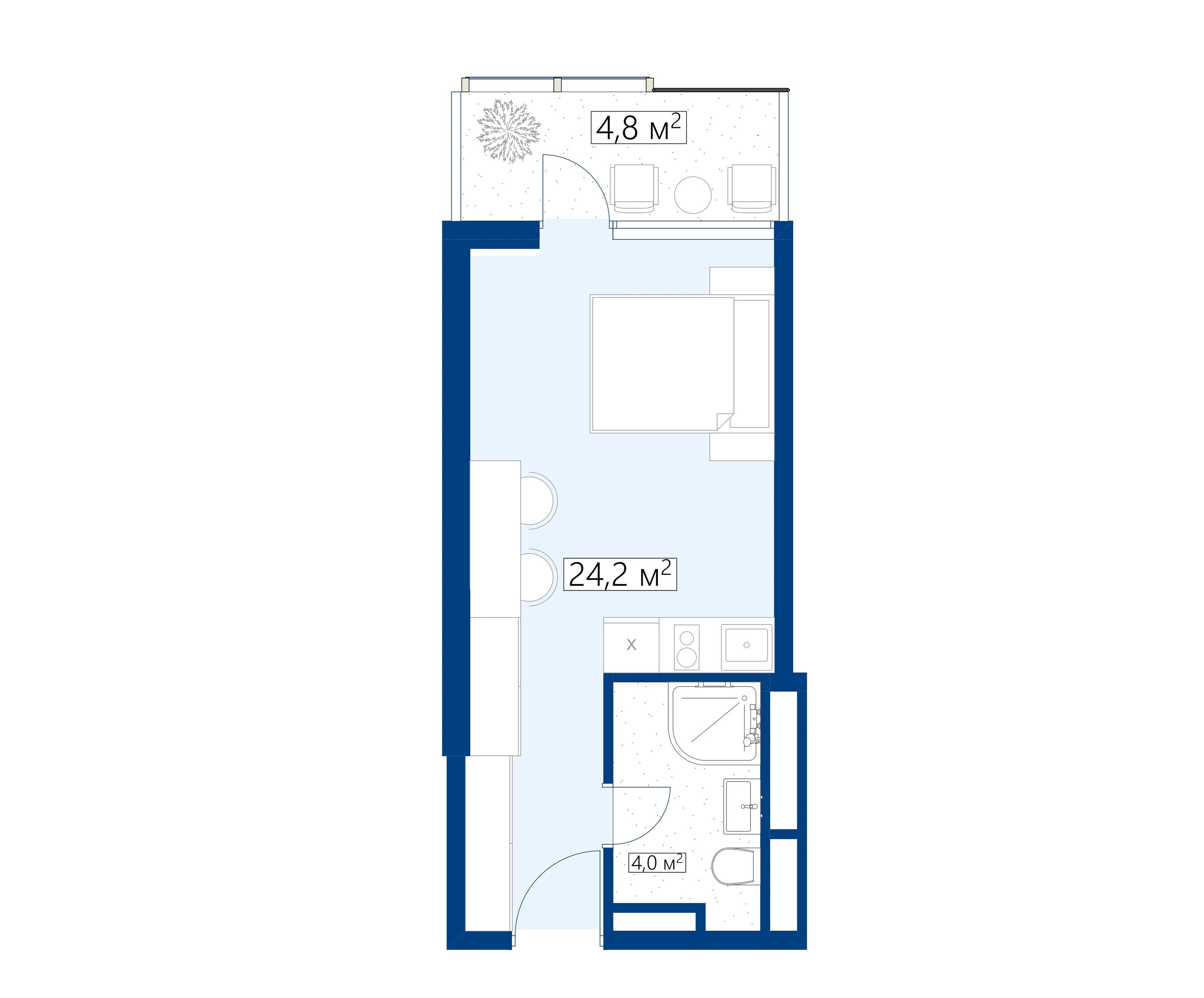 studio, 29 m², 34 floor in "Calligraphy Towers"