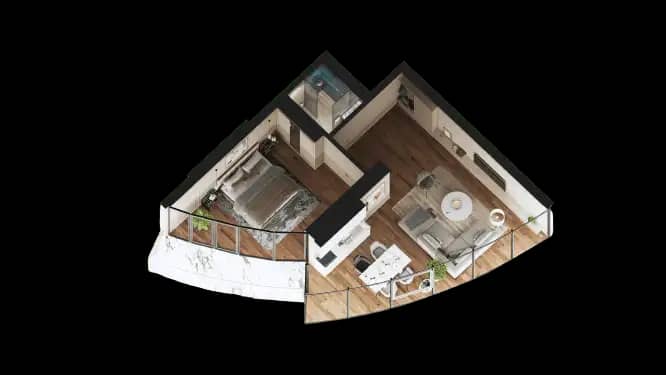 1-комнатная квартира, 63.5 м², 6 этаж в ЖК "Panorama"