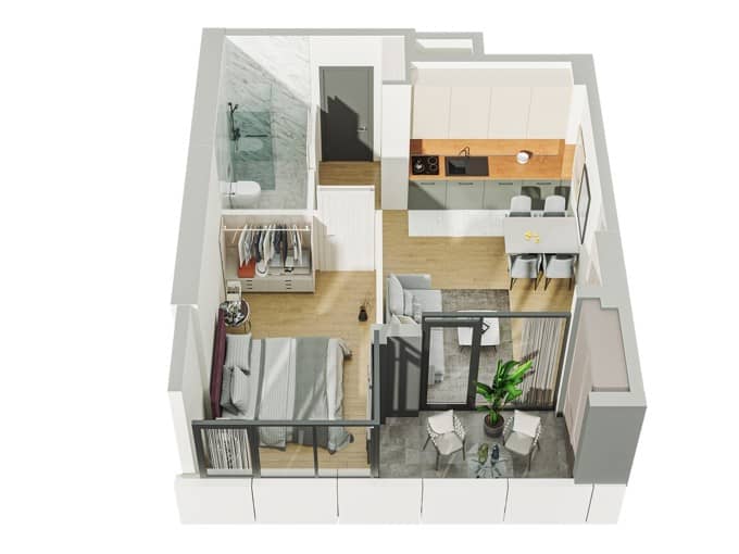 2-bedroom apartment, 49.8 m², 24 floor in "Arcon Batumi Residence"