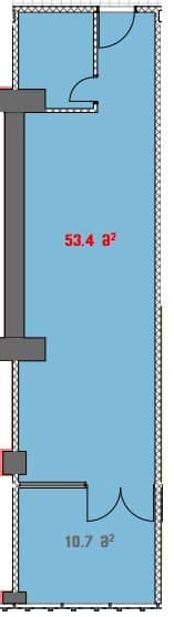 Студия, 53.4 м², 3 этаж в ЖК "White House"