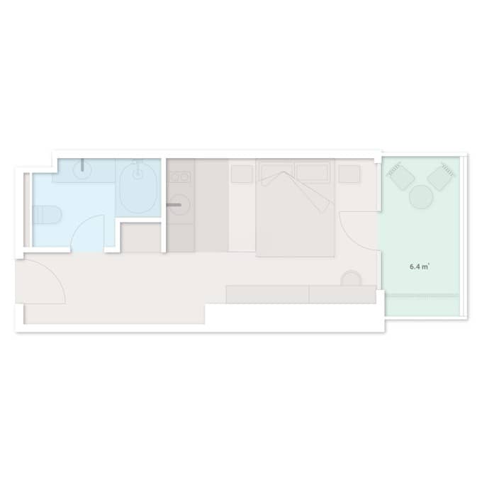 სტუდიო, 32.7 მ², 3 სართული "SportCity"-ში