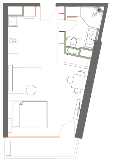 studio, 40.28 m², 31 floor in "7th Heaven Residence"