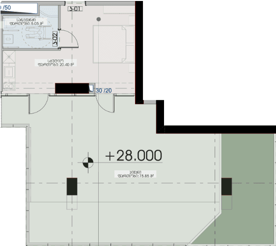 studio, 101.3 m², 7 floor, Geuz Towers in Batumi