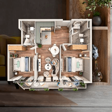 3-bedroom apartment, 70.4 m²,  floor in "Tekto Franco"