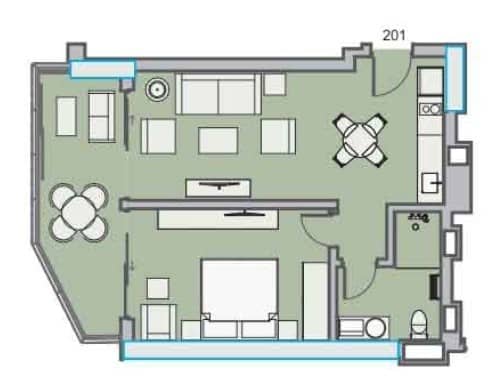 2-bedroom apartment, 60.1 m², Floor 4 in "Dreamland Oasis"