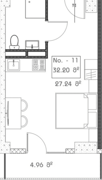 studio, 32.2 m², 12 floor in "Mardi Aquapark Wellness Resort"