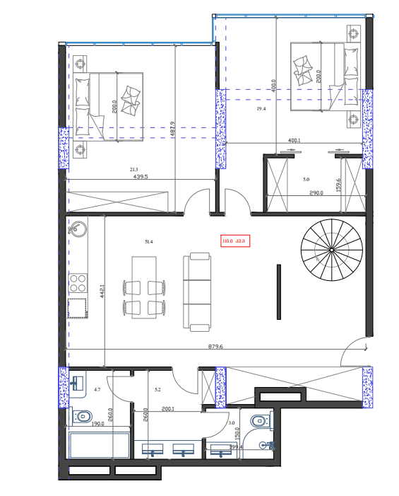 2-комнатная квартира, 110 м², 18 этаж в ЖК "Marina Club"