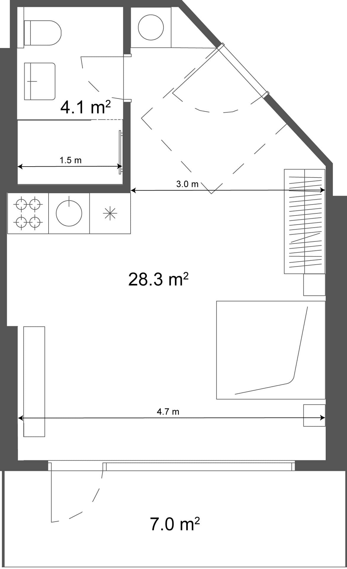 Студия, 35.3 м², 38 этаж в ЖК "Ramada Residences"