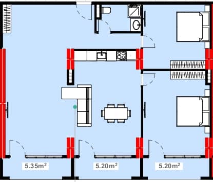 2-bedroom apartment, 122.9 m², 2 floor in "Lemon Garden"