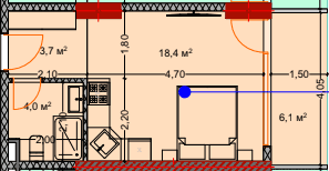 studio, 33.3 m², 6 floor in "Lagoon Resort"