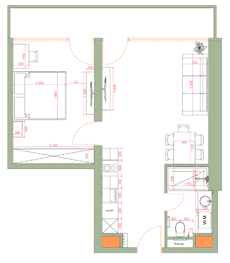 1-комнатная квартира, 54.32 м², 26 этаж в ЖК "7th Heaven Residence"