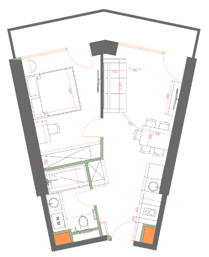 1-bedroom apartment, 49.64 m², 40 floor in "7th Heaven Residence"