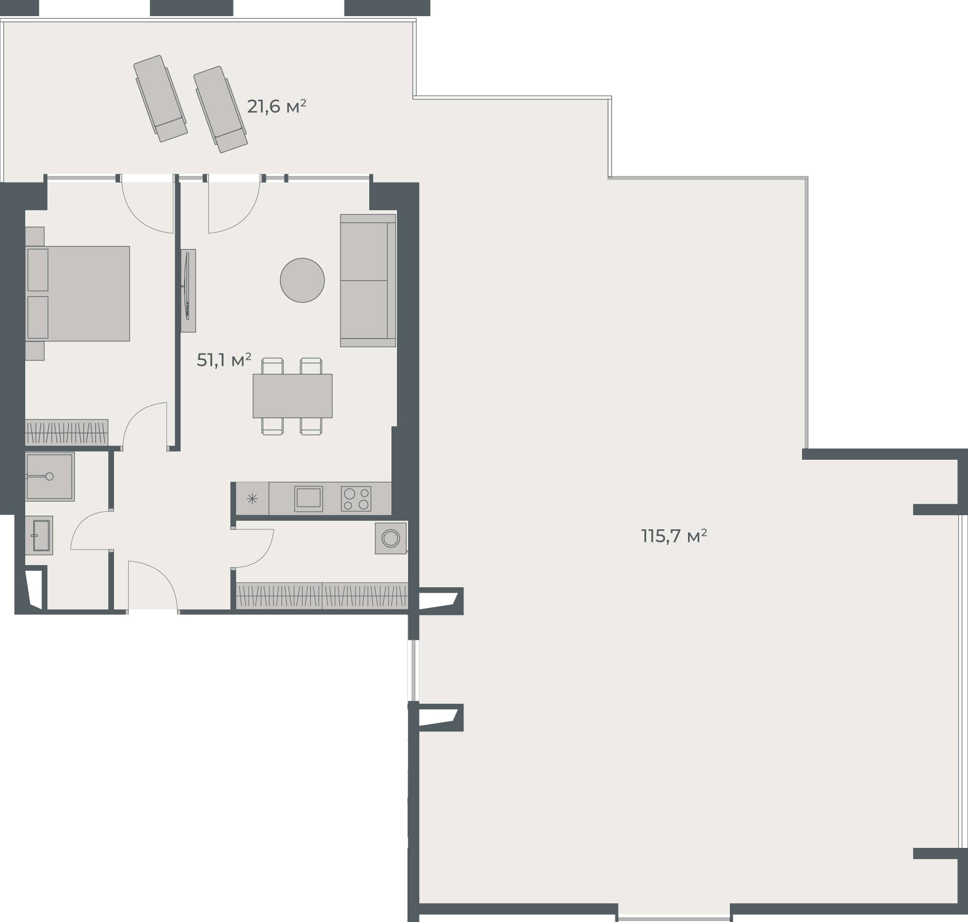 一居室公寓，188.4 m²，28 层，位于“One”