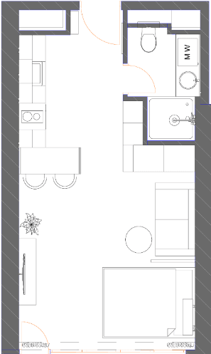 studio, 34.93 m², 32 floor in "7th Heaven Residence"