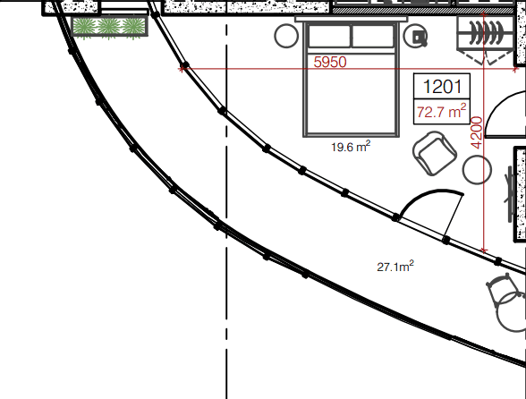 1-bedroom apartment, 72.9 m², 12 floor in "Oval"