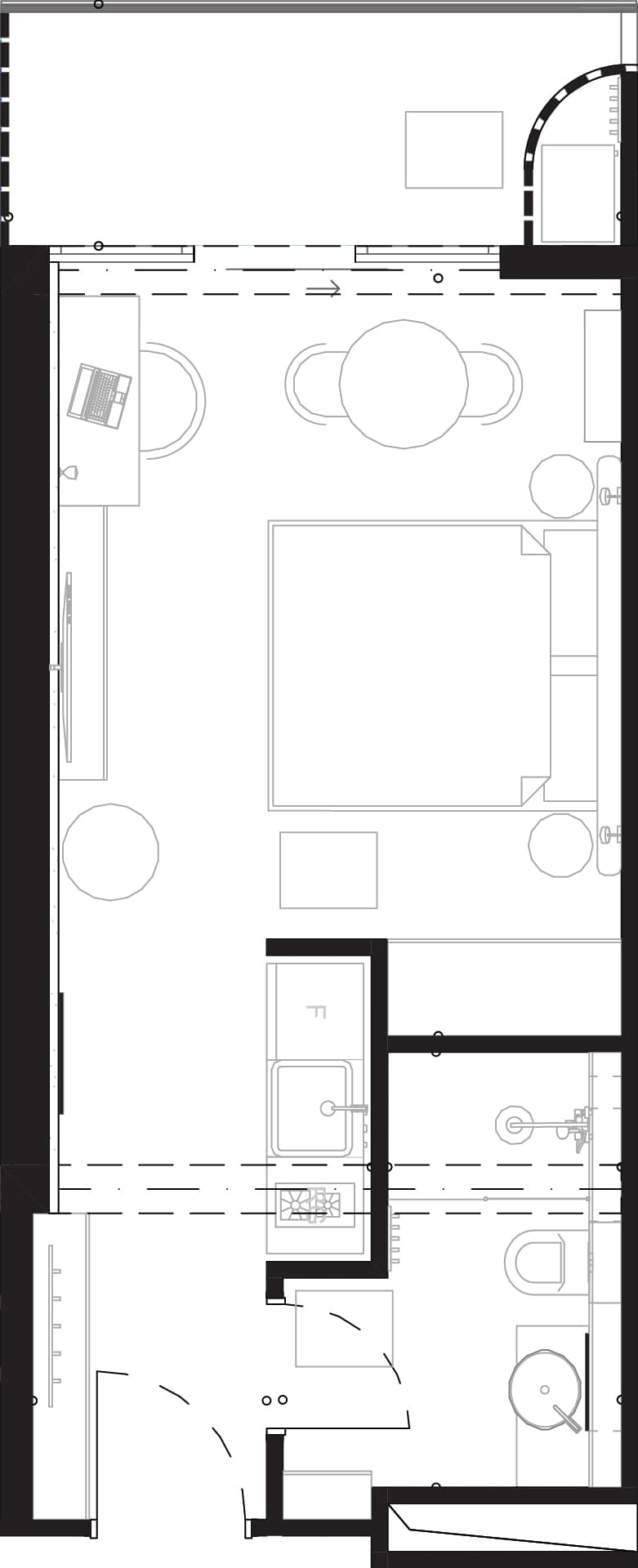 1-bedroom apartment, 34.2 m², 15 floor, Montemar in Batumi